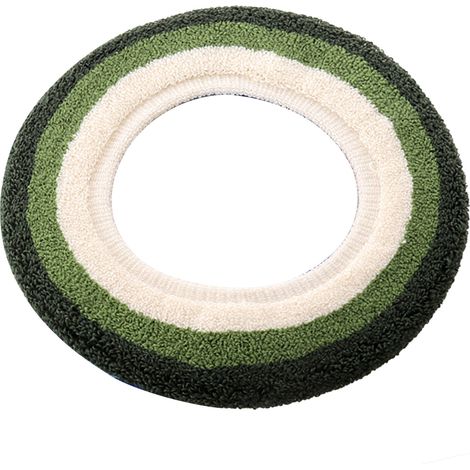 Lot de 2 coussins de siège de toilettes épais tricotés en forme O, fibre acrylique rayures arc-en-ciel, assise WC douce (1/5)