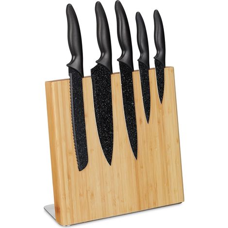 Bloque magnético de bambú para cuchillos: almacenamiento para cocina que ahorra espacio