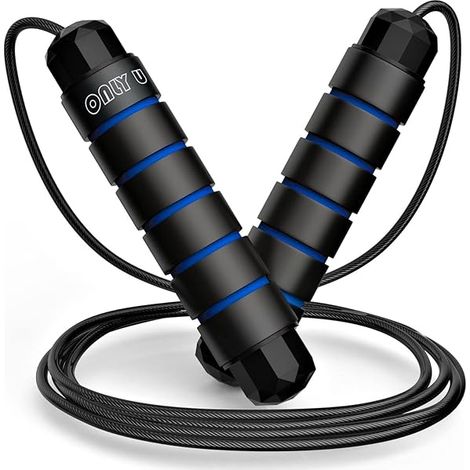 Corde à Sauter - Acier Inoxydable avec Poignées Antidérapantes - Pour Adulte et Enfant - Réglable en Longueur - 1 Pièce (1/3)
