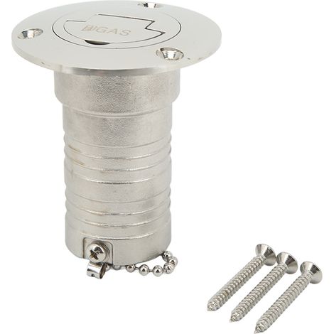 Valvola di riempimento del ponte per barche con tappo senza chiave, in acciaio inox lucidato a specchio, per barche, yacht, roulotte, gas (1/5)