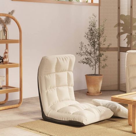 Silla de suelo plegable de tela crema vidaXL (1/5)