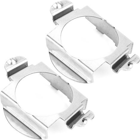 Paar H7-Adapterfassungen für LED-Lampen, silberfarbene Metallbefestigung, kompatibel mit Mercedes-Benz und Ford (1/5)