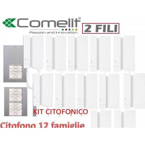 kit citofono dodici famiglie comelit 2 fili kca2061 12 famiglie citofoni 2738wa