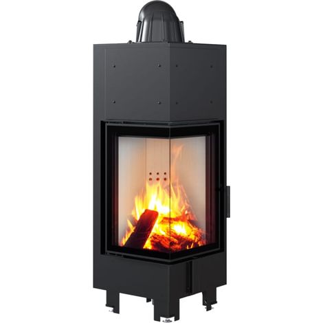 Kamineinsatz aus Stahl KRATKI MBN links 10 kW Ø 200 mit Türfeder (1/5)