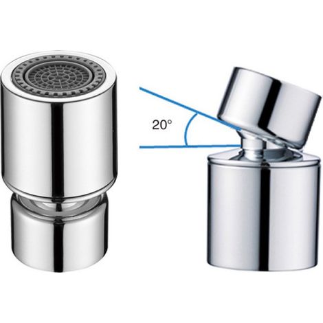 Aérateurs de Robinet en Laiton 20°Pivotant Mousseur Robinet de Cuisine 2 Modes Réglable Cuisine Robinet Filtre Barboteur,Aérateur de Robinet Pivotant Économiseur d'Eau