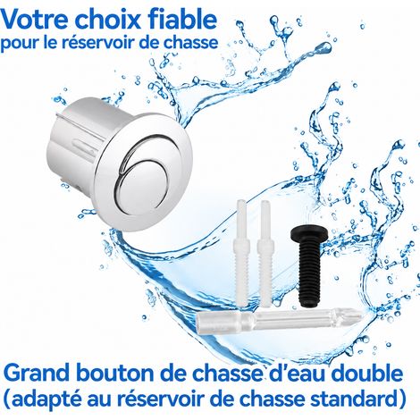 Bouton poussoir double chasse pour réservoir WC modèle standard 45 5 × 5 × 5 cm 150 g – Livraison gratuite (1/5)