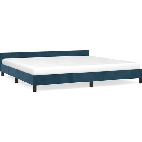 Maison Exclusive - Giroletto senza Materasso Blu Scuro 200x200 cm in Velluto (1/5)