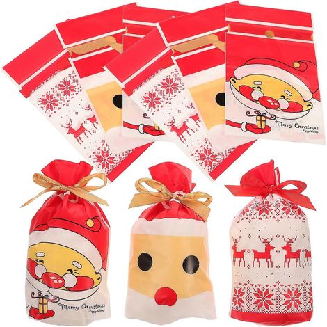 50 sachets à cordon adorables sur le thème de Noël, styles assortis-23.5X14.5CM
