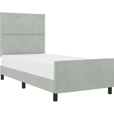 Maison Exclusive - Boxspringbett mit Kopfteil Hellgrau 90 x 200 c (1/5)