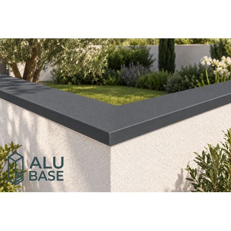 Angle 90 alu 2,5mm plat à coller 22cm 50X50cm anthra 7016 sablé (1/4)