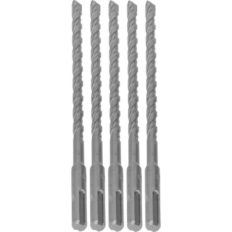 Foret béton carbure 5 pièces 8mm 210mm, embouts SDS tournants double goujure pour brique et maçonnerie, perceuse à percussion rotative. (1/5)
