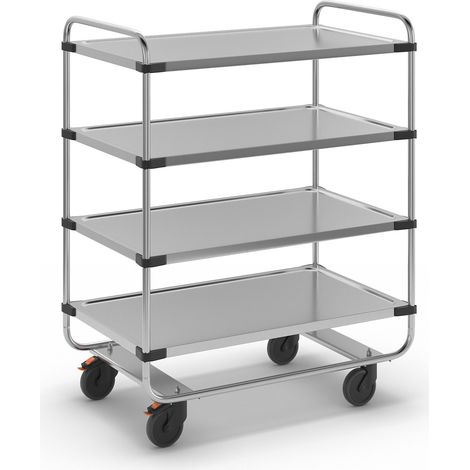 FRANKEL kaiserkraft, Chariot de service en inox, monté, à 4 (1/5)