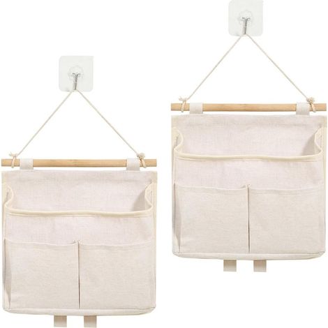 Sac Rangement Suspendu, 3 PCS Sac De Rangement Mural avec 3 Poches Organisateur Poche Suspendu et Crochet Adhésif (1/5)