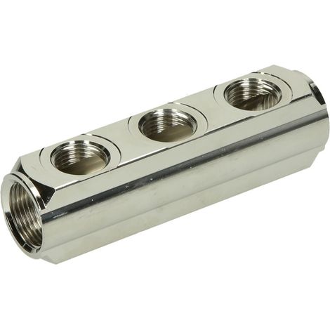 Nourrice laiton 3 entrées avec raccord en 3/4''