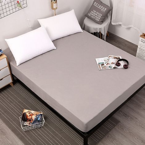 Protège-matelas imperméable, drap-housse, housse de matelas respirante, protège-matelas imperméable, protection contre l'humidité, drap-housse, gris (1/5)