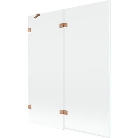 Mexen Lunar paroi de baignoire à 2 volets gauche 140 x 150 cm, transparent, cuivre brossé - 897-140-100-65-00-L (1/5)