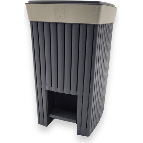 Pattumiera Bidone con Pedale Doga in Plastica Riciclata Grigio Antracite 20 Litri (1/2)