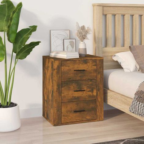 vidaXL Bedside Cabinet Smoked Oak 50x36x60 cm Engineered Wood (1/5)