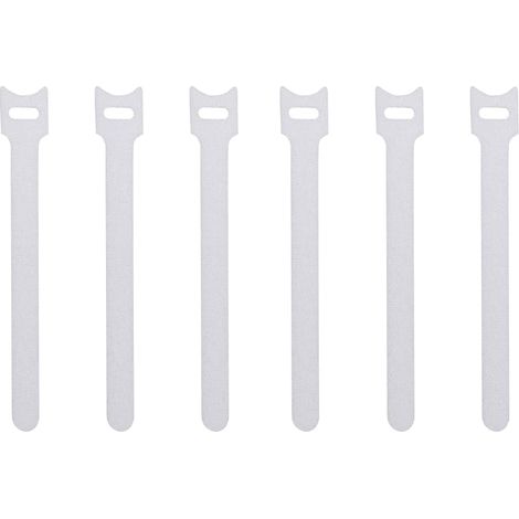 Câble Corde Réutilisable Attaches de fixation, 6 pouces Sangles Réglables, Microfibre Câble Organisateur Fil Ties Blanc 100 pcs (1/5)