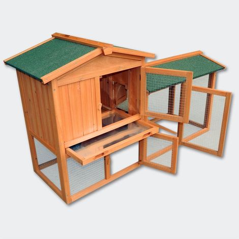 Caseta/conejera de madera para conejos roedores gallinas u otros animales pequeños 1465 x 520 x 855 mm 3716013
