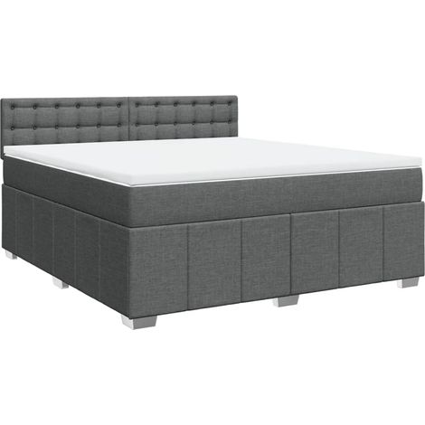 Maison Exclusive - Giroletto a Molle con Materasso Grigio Scuro 180x200 cm Tessuto