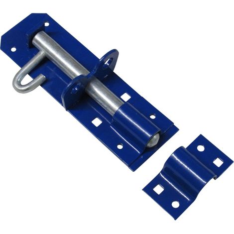 Heavy Duty Brenton Pad Bolt - 6" Blue (Sliding Gate Latch Lock Garage Door Security)