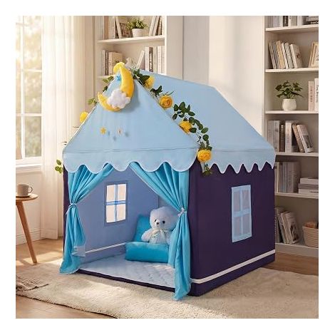 Tente pour Tente de Jeu Tentes d'intérieur et d'extérieur Maison de Princesse pour Filles et garçons (Bleu) (1/5)