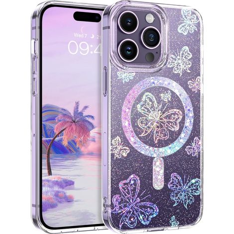 Silikonhülle für Apple iPhone 11 Pro Glitzer Holo Schmetterlinge Magsafe A2160 (1/5)