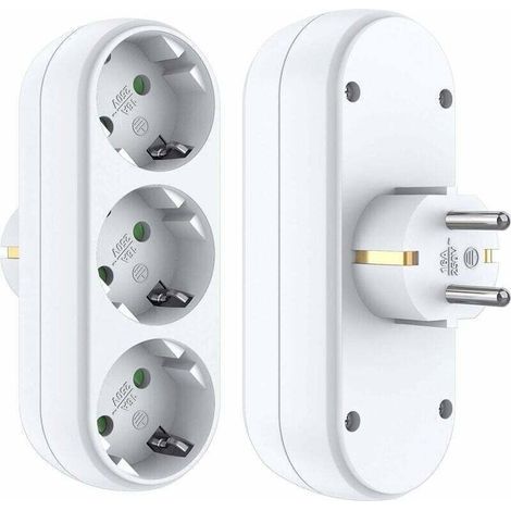 Cable-free multi-socket adapter, white wall plug, USB charging adapter for camera (1/4)