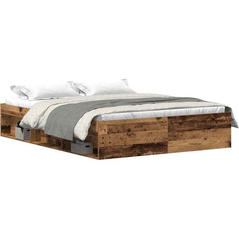 Maison Exclusive - Bettgestell ohne Matratze Altholz-Optik 150x20