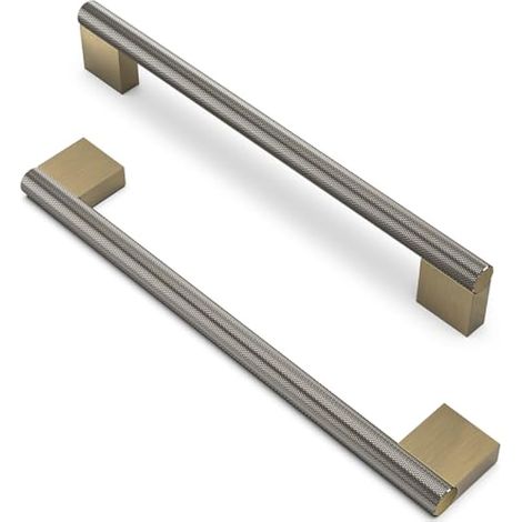 10 pièces Boutons d'armoire moletés Poignées Laiton antique brillant Espacement des Trous de 192 mm Poignées de Meubles Poignées de Placard Poignées de Cuisine Poignées de Tiroir de Meubles (1/4)