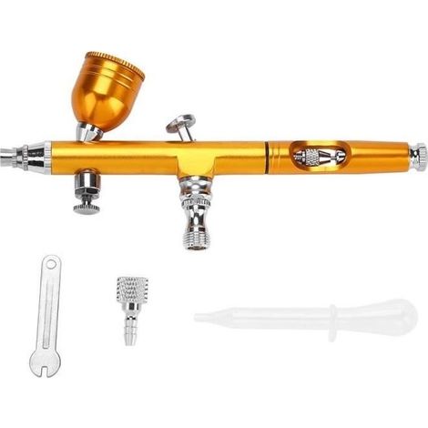 Pistolet Aérographe Pulvérisateur Pistolet Art Tatouage Peinture Nail Gâteau Décoration Or 0.2mm (1/4)
