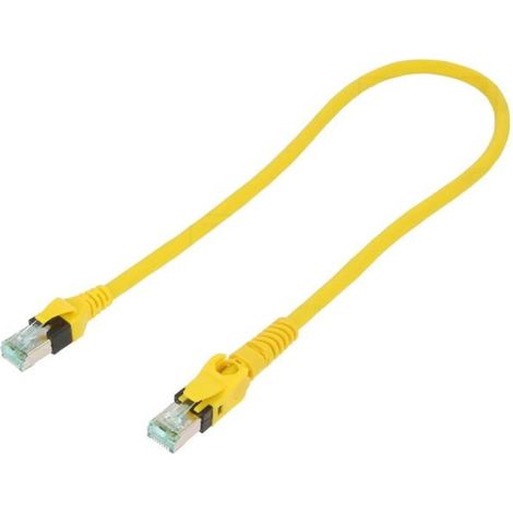 Cable reseau RJ45 Prise male SFTP Cat 6 jaune 50cm - 1 prise RJ45 mobile