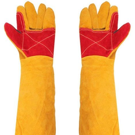 Gants de Soudage Épais avec Manches Extra Longues 61 cm - Résistants à la Chaleur - Pour Travail de Cheminée et Jardinage Coupe (1/5)