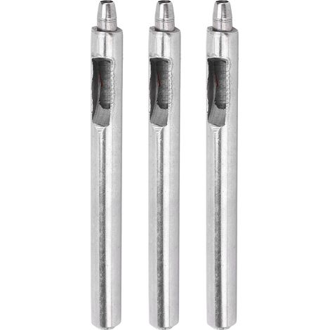 Lot de 3 poinçons ronds en acier allié 4mm pour artisanat du cuir, outil de perforation DIY (1/5)