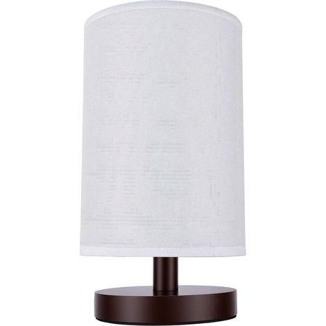 Petite lampe de table pour chambre à coucher, table de chevet minimaliste avec abat-jour en lin, bureau LED, salon, dortoir universitaire, bureau à domicile, prise USB (1/5)