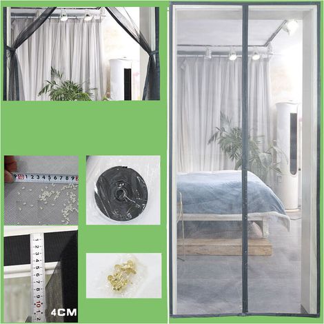 Moustiquaire Magnétique Porte Moustiquaire Porte Aimantée Magnétique Rideaux Anti Mouche Anti Insecte Avec Bandes Magnétiques Fermeture Automatique Moustiquaire Scratch Gris 120210cm (1/3)