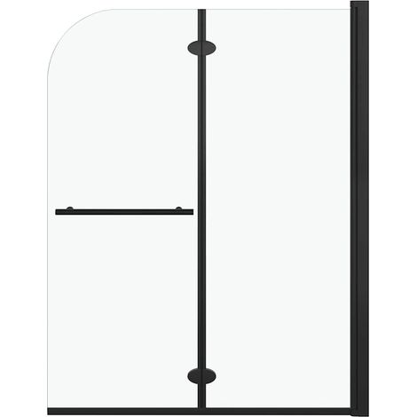 Maison Exclusive - Box Doccia Pieghevole a Libro 2 Pannelli in ESG 95x140 cm Nero (1/5)