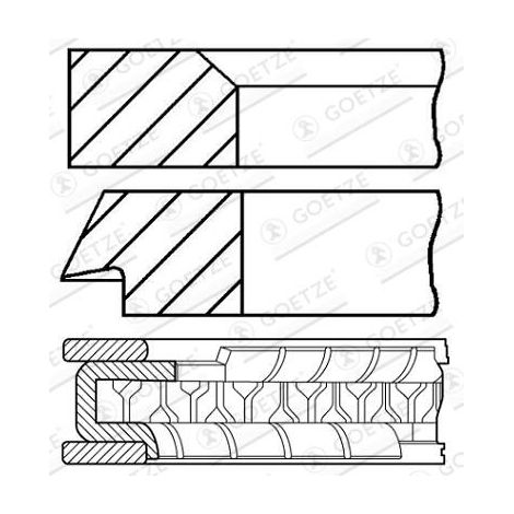 Jeu de segments de pistons GOETZE ENGINE 08-104200-00 DACIA 7701471283 770471283