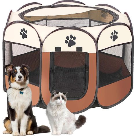 Foldable Cage, 600D Oxford Fabric, Breathable Enclosure, Zippered Door, Indoor/Outdoor Dog/Cat (1/5)