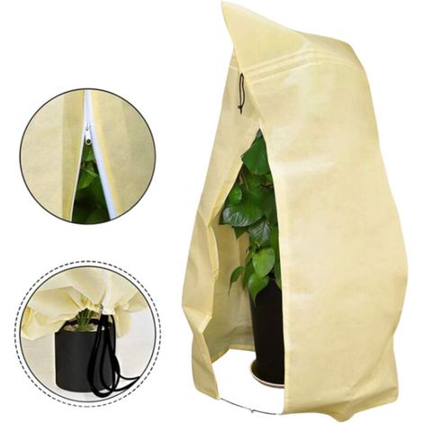 Housses de protection pour plantes,Housse hivernage plante exterieur,Protection hivernale pour plantes,Anti givre réutilisable sac hivernage plante,Convient aux arbres,plantes en pot,180120cm(Beige)