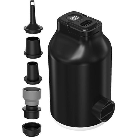 Tragbare Luftpumpe, elektrische Minipumpe für aufblasbare Matratzen, Campingbetten und Bojen (schwarz) (1/5)