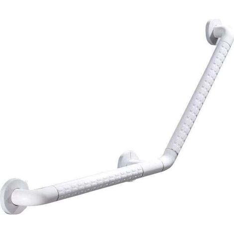 Barre d'appui de douche 135° Barre d'appui en acier inoxydable PVC 45cm pour toilettes pour personnes handicapées et âgées
