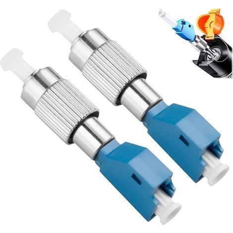 2 Pièces Adaptateur Hybride Fibre Optique FC (Mâle) à LC (Femme) 9/125um Single-Mode pour Applications OTDR/OLS/OPM/VFL, Fibre Optique Monomode SC Mâle à LC Femelle (1/5)