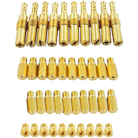 Pour carburateur Keihin : 30 gicleurs principaux + 10 gicleurs de ralenti/de ralenti (tailles : 120, 125, 130, 135, 140, 32, 45, 48, 50, 52, 55). (1/5)