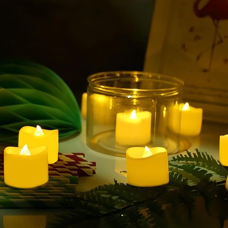 12 bougies LED, flamme vacillante, pile CR2032 incluse, blanc chaud, décoration mariage Noël fête (1/5)