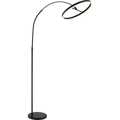 Stehlampe LED Leselampe Metall schwarz matt dimmbar Memoryfunktion H 203 cm