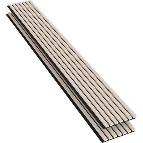 Lot de 3 - 240 x 60 cm - Ep. 21 mm chêne naturel panneaux muraux décoratifs et acoustiques en bois de la gamme Ocean