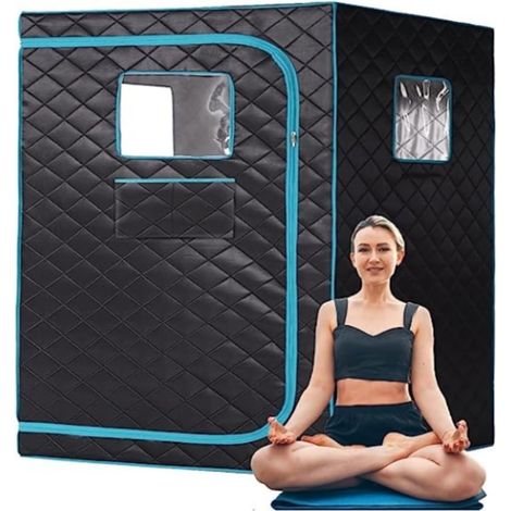 Kit de sauna portatif Tente de sauna for 2 personnes, kit de sauna portab for la maison, spa for tout corps, grand espace for deux personnes, vapeur non incluse Tente de sauna personnelle pour spa à d (1/5)