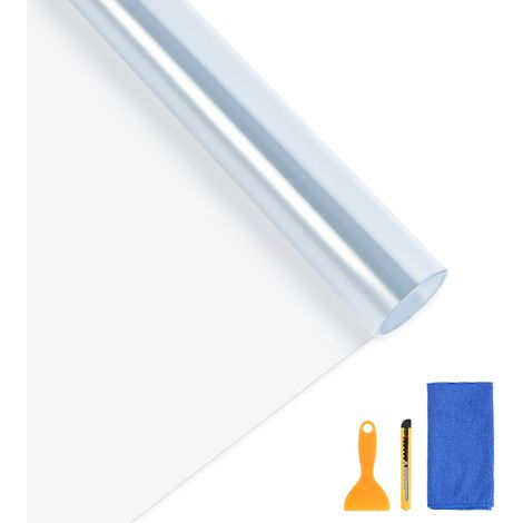 Film Covering Voiture Transparent, Protection Peinture Anti-Rayure Anti-Gravillon, Autocollant PVC Haute Densité, avec Raclette, Cutter et Chiffon Microfibre, 30x300cm (1/5)